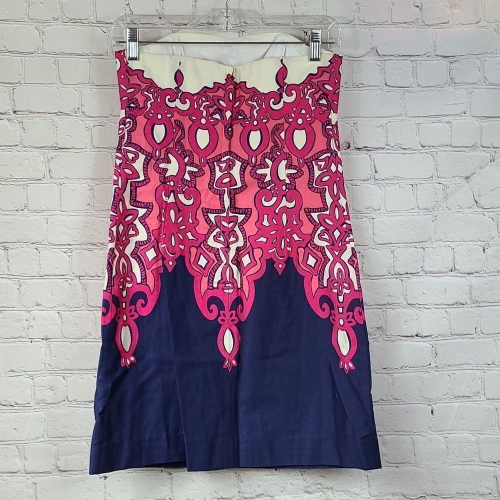 Lilly Pulitzer Bowen Strapless Dress Multi Chorus Girl Pink Baroque Sheath Mini - Picture 7 of 13